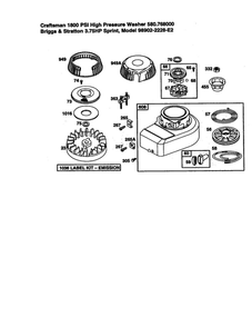 Part Location Diagram of 499331 Briggs and Stratton LABEL-EMISSIONS